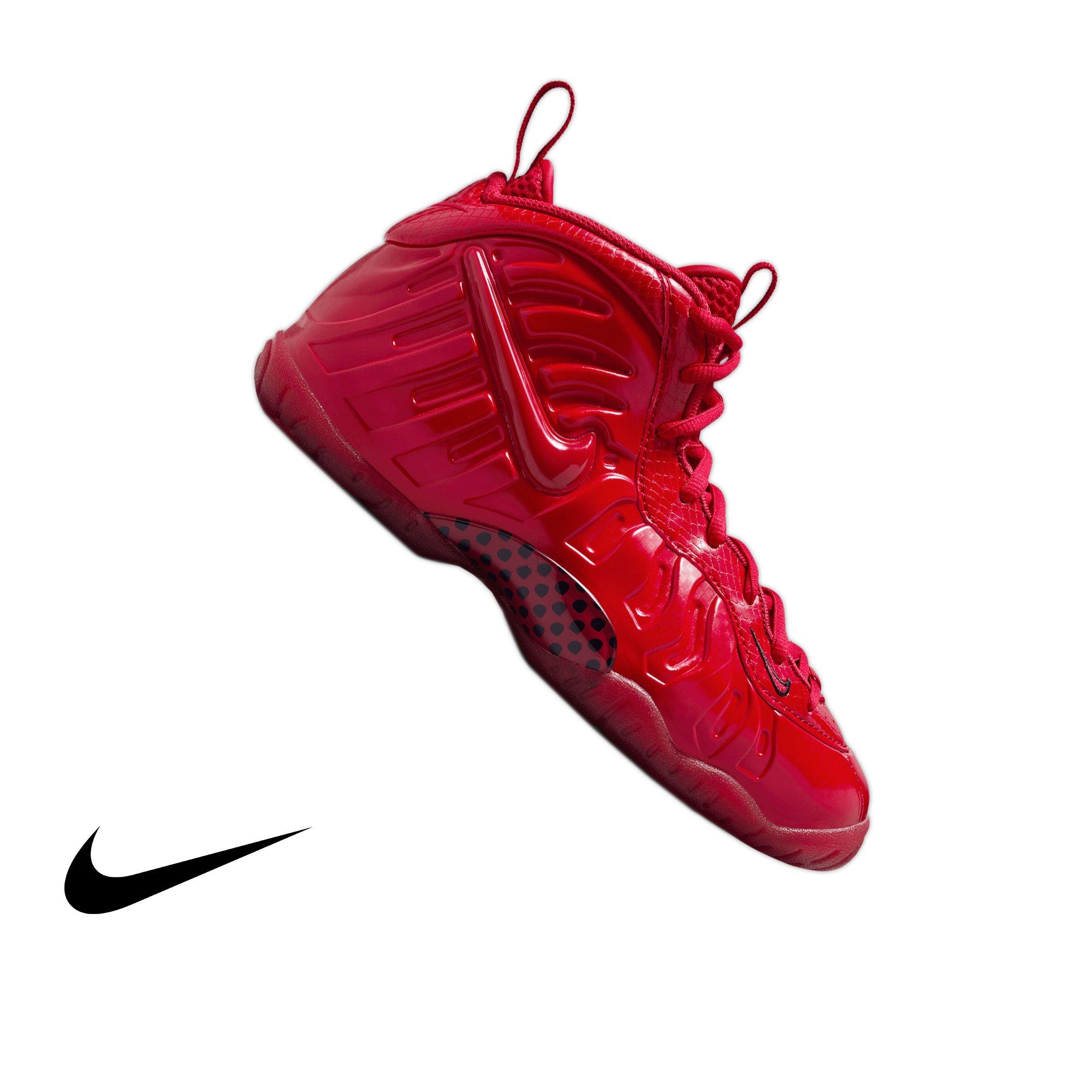 Nike Air Foamposite Pro "Gym Red" Grade School Kids' Shoe - GYM RED/BLACK